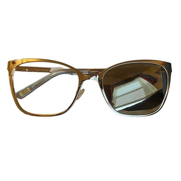 TED BAKER 53mm Rectangle Cat Eye Sunglasses - Gold - Picture 1 of 5